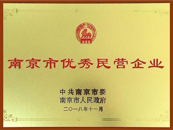 南京市優(yōu)秀民營企業(yè)